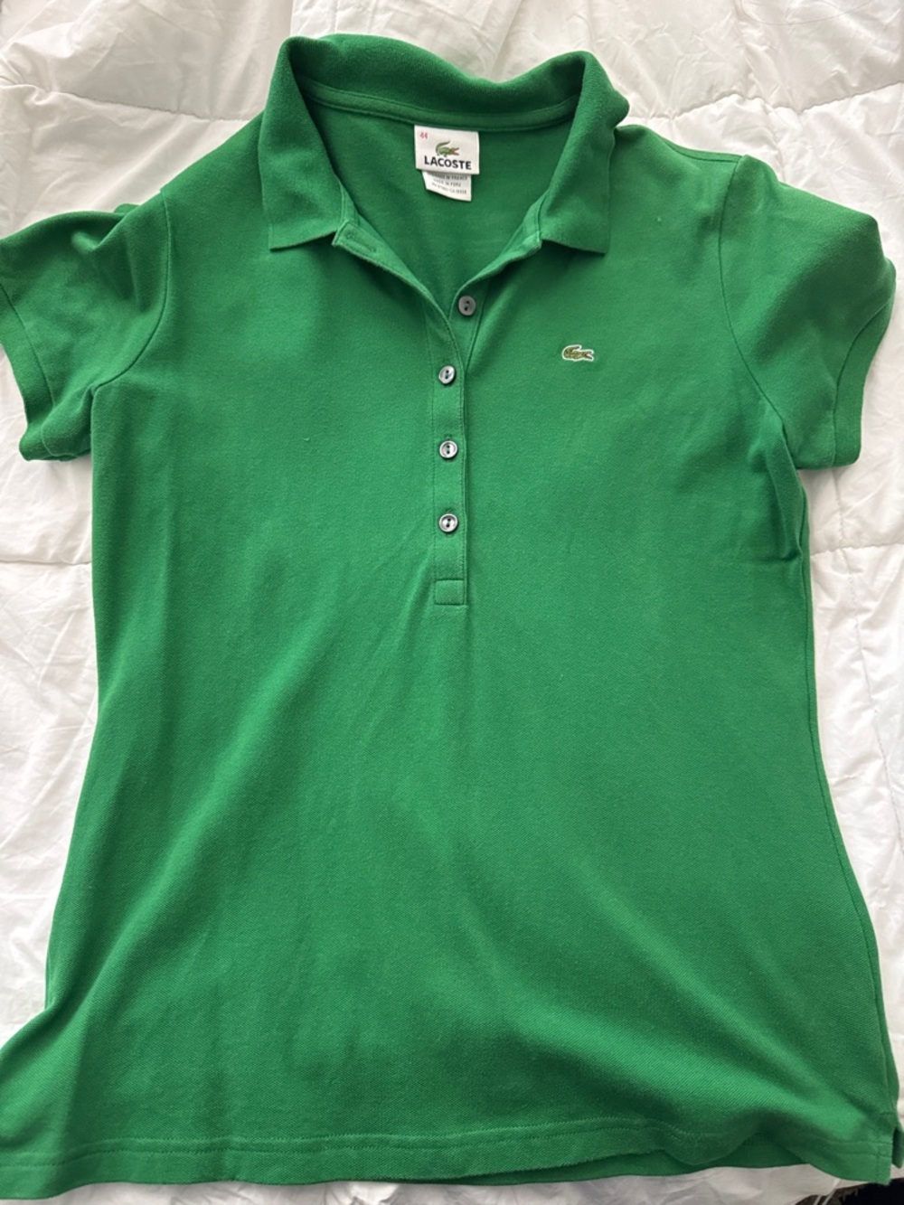 Lacoste Bright Green Short Sleeve Polo with Croc Logo
